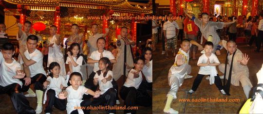 โรงเรียนไทย-จีนเส้าหลินกังฟู: เหล่าอาจารย์จากวัดเส้าหลิน และน้องๆกังฟู บนเวทีการแสดง กังฟูเส้าหลิน ถนนเยาวราช ตรุษจีน 2553 3/ Thai-Chinese Shaolin Kungfu School: Shaolin Kungfu Instructors and Kung Fu Kids on Stage- Chinese New Year 2010 on China Town Steet Thailand 3